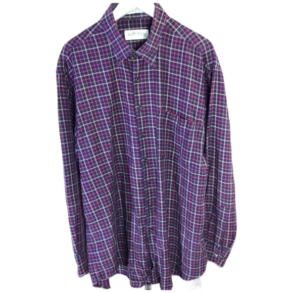 Orvis Men's Plaid Button Up Shirt EUC size XL - Picture 1 of 6